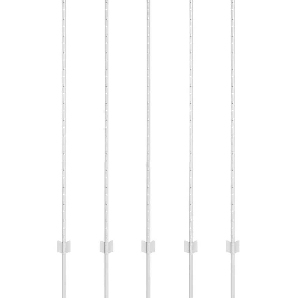 vidaXL Afrasteringspaal 5 pcs Zilver 140 cm Staal