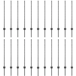 vidaXL Afrasteringspaal 22 pcs Grijs 140 cm Staal