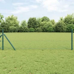 vidaXL Afrasteringspaal Groen 10 x 0,4 m (13 mm gaas) Staal en PVC