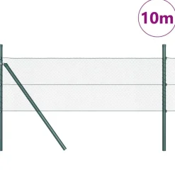 vidaXL Afrasteringspaal Groen 10 x 0,4 m (13 mm gaas) Staal en PVC