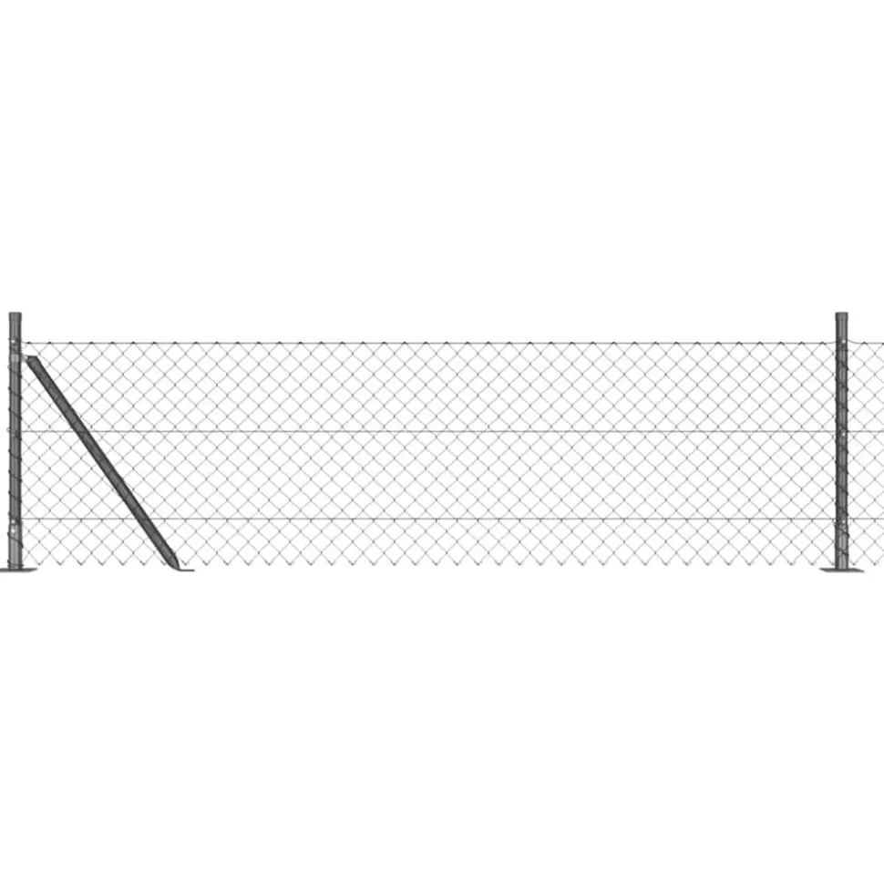 vidaXL Afrasteringspaal Grijs 10 x 0,4 m (40 x 40 mm gaas)