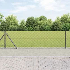vidaXL Afrasteringspaal Grijs 10 x 0,4 m (40 x 40 mm gaas)
