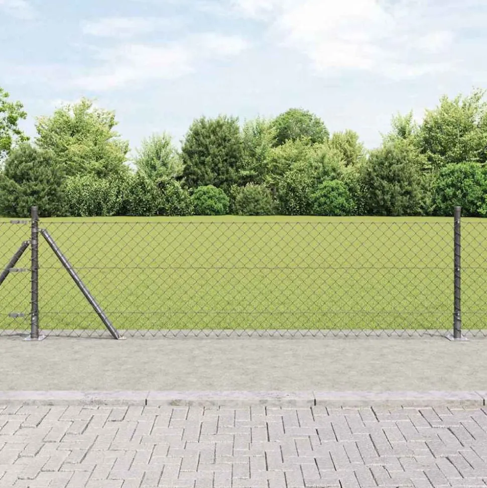 vidaXL Afrasteringspaal Grijs 10 x 0,4 m (40 x 40 mm gaas)