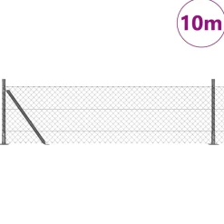 vidaXL Afrasteringspaal Grijs 10 x 0,4 m (40 x 40 mm gaas)