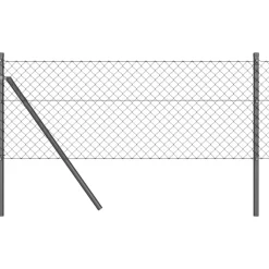 vidaXL Afrasteringspaal Grijs 10 x 0,4 m (40 x 40 mm gaas)