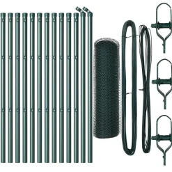 vidaXL Afrasteringspaal Groen 25 x 0,5 m (13 mm gaas) Staal
