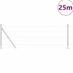 vidaXL Afrasteringspaal Gegalvaniseerd 25 x 0,8 m Staal