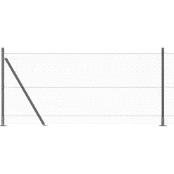 vidaXL Afrasteringspaal Grijs 10 x 0,8 m (36 mm gaas) Staal en PVC