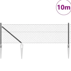 vidaXL Afrasteringspaal Grijs 10 x 0,4 m (40 x 40 mm gaas)