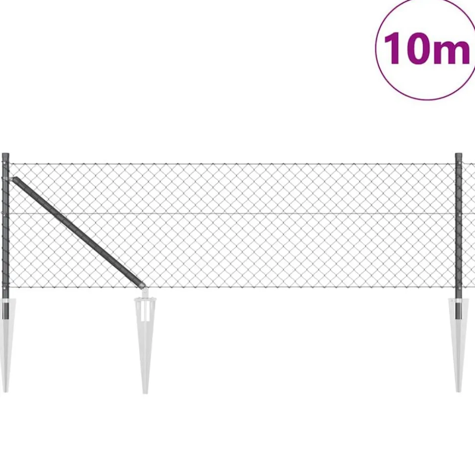 vidaXL Afrasteringspaal Grijs 10 x 0,4 m (40 x 40 mm gaas)