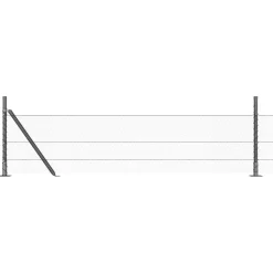 vidaXL Afrasteringspaal Grijs 100 x 0,5 m (13 mm gaas) Staal en PVC