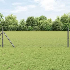 vidaXL Afrasteringspaal Grijs 10 x 0,4 m (13 mm gaas) Staal en PVC