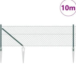 vidaXL Afrasteringspaal Groen 10 x 0,4 m (40 x 40 mm gaas)
