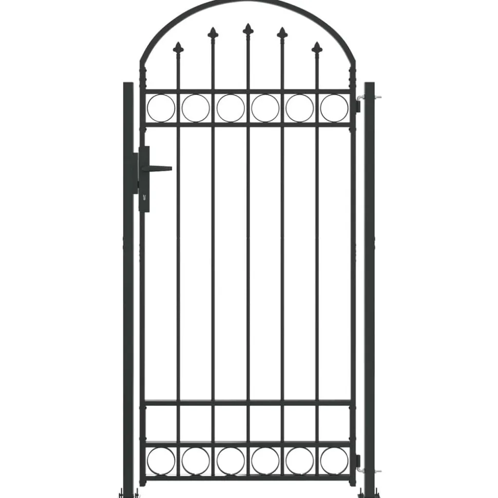 vidaXL Afrasteringspaal met slot Assen Grijs 200 x 88 x 14 cm Staal