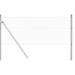 vidaXL Afrasteringspaal Zilver 10 x 0,4 m (40 x 40 mm gaas) Staal