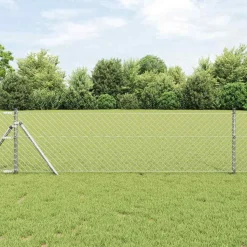 vidaXL Afrasteringspaal Zilver 10 x 0,4 m (40 x 40 mm gaas) Staal