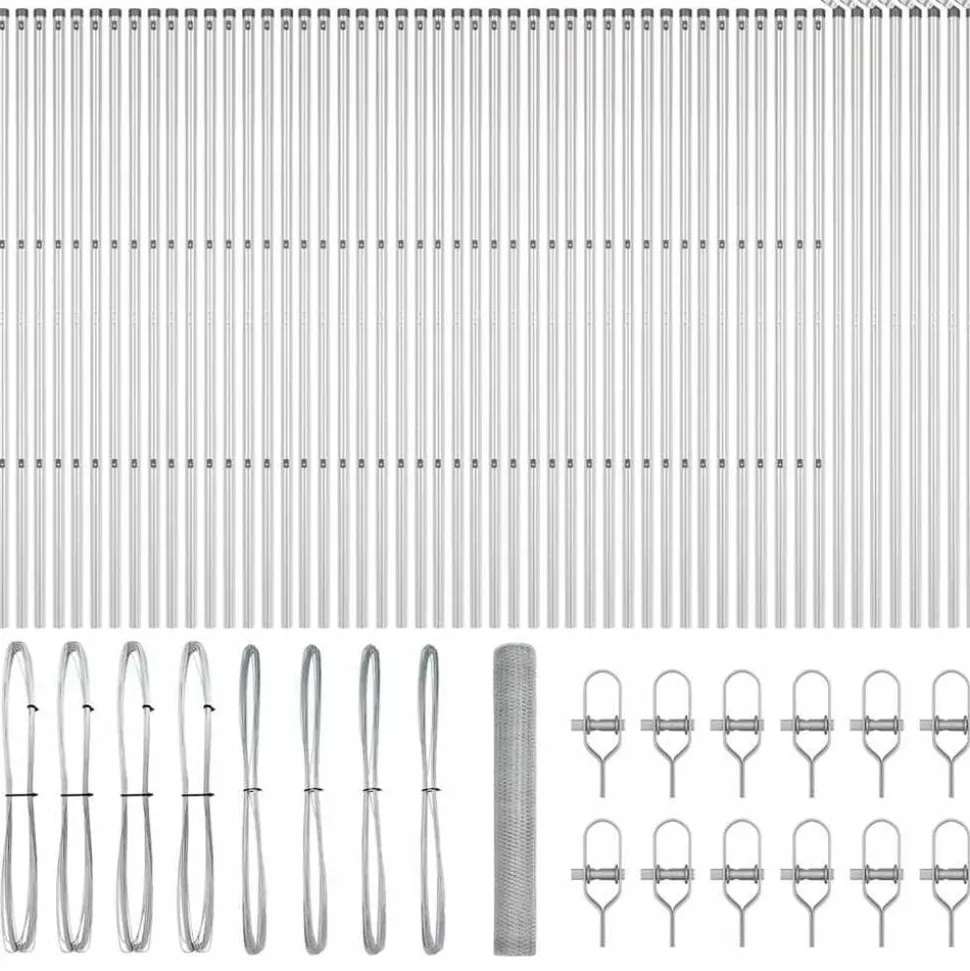 vidaXL Afrasteringspaal Zilver 100 x 1,2 m (25 mm gaas) Staal