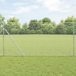 vidaXL Afrasteringspaal Zilver 100 x 1,2 m (25 mm gaas) Staal