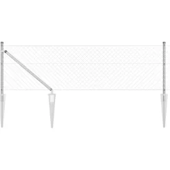 vidaXL Afrasteringspaal Zilver 10 x 0,4 m (40 x 40 mm gaas) Staal