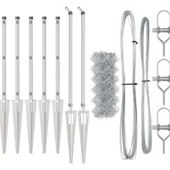 vidaXL Afrasteringspaal Zilver 10 x 0,4 m (40 x 40 mm gaas) Staal