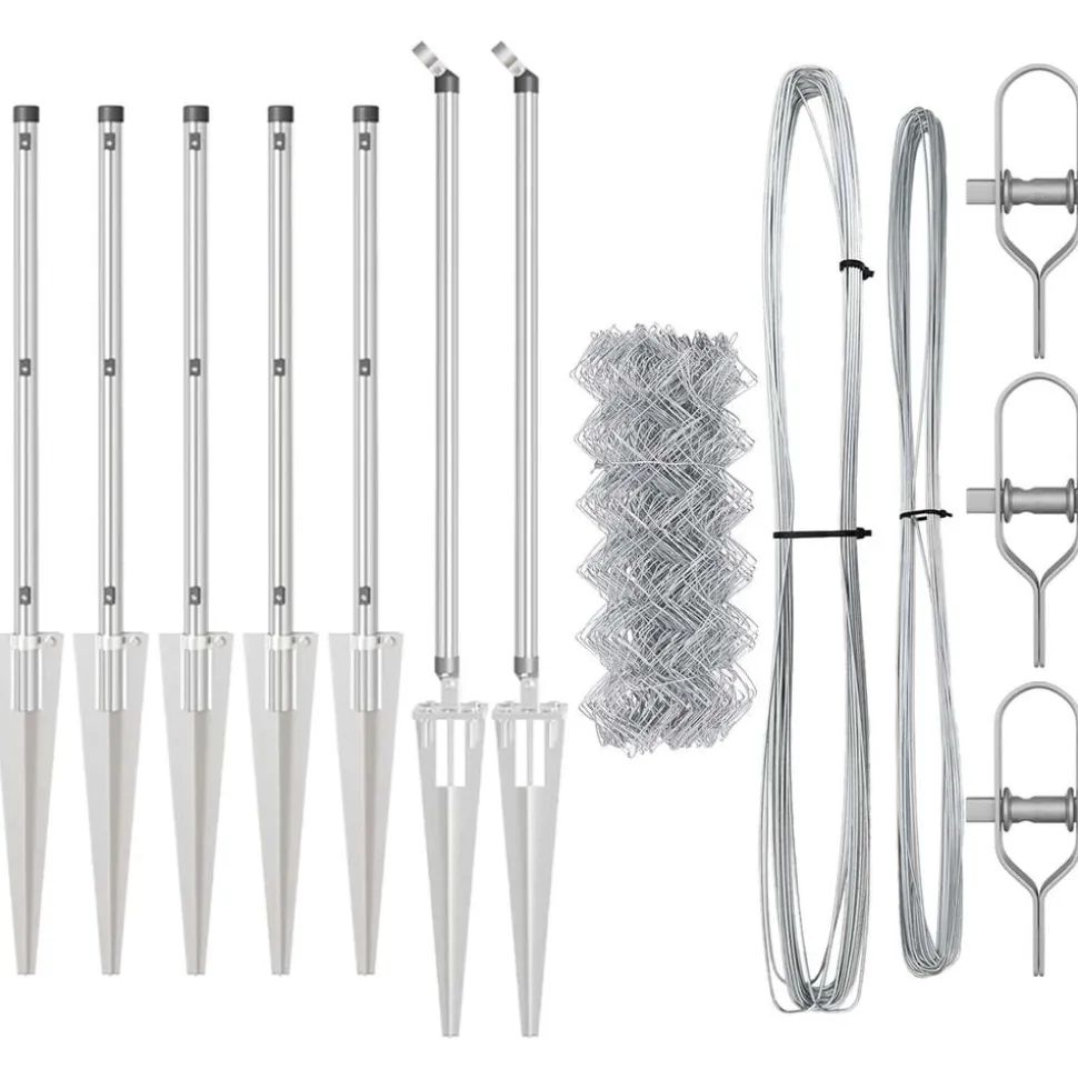 vidaXL Afrasteringspaal Zilver 10 x 0,4 m (40 x 40 mm gaas) Staal