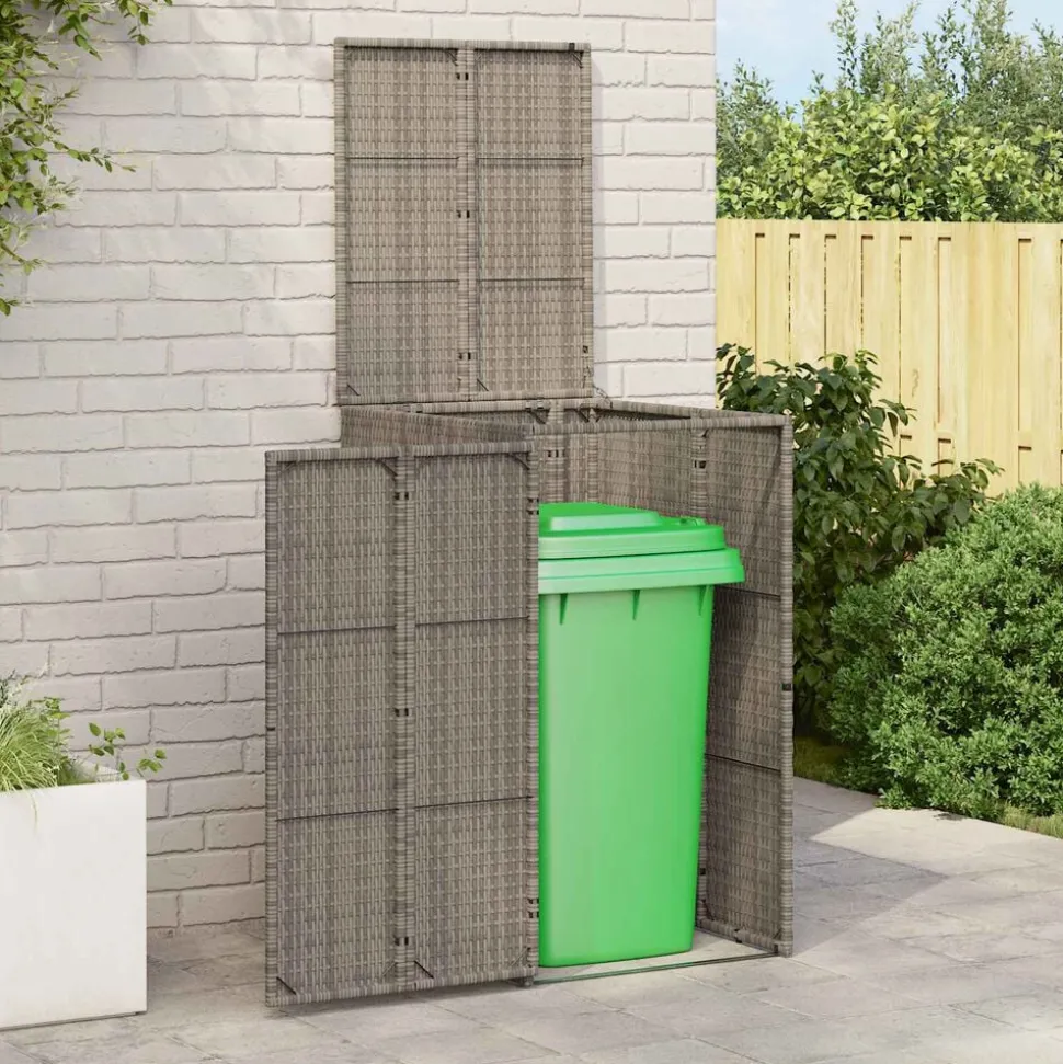 vidaXL Afvalbak Box Grijs 65 x 80 x 115 cm Polyetheen