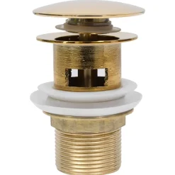 vidaXL Afvoer pop-up met overloop 6,4x6,4x9,1 cm goudkleurig