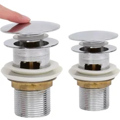 vidaXL Afvoer pop-up met overloop 6,4x6,4x9,1 cm chroomkleurig