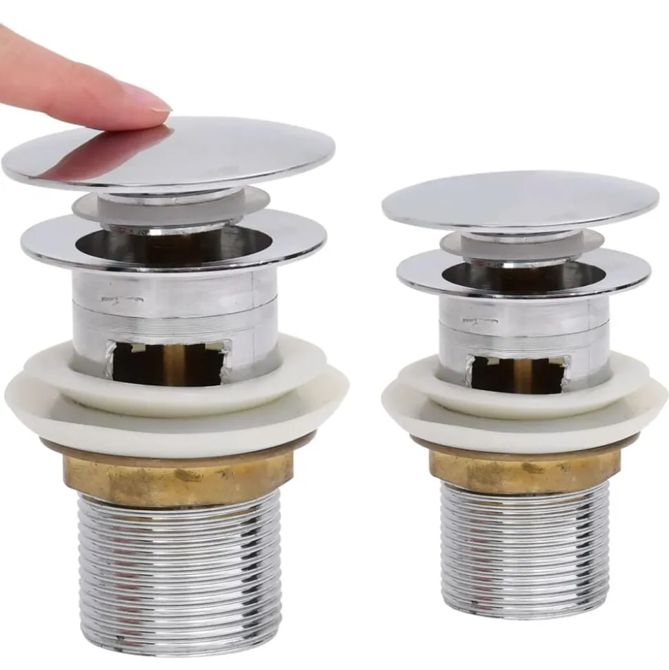vidaXL Afvoer pop-up met overloop 6,4x6,4x9,1 cm chroomkleurig