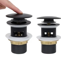vidaXL Afvoer pop-up met overloop 6,4x6,4x9,1 cm zwart