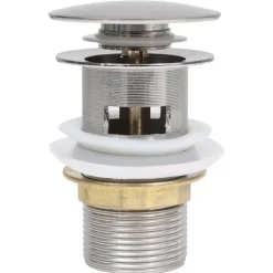 vidaXL Afvoer pop-up met overloop 6,4x6,4x9,1 cm zilverkleurig