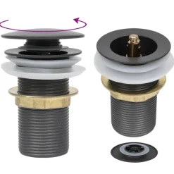 vidaXL Afvoer pop-up zonder overloop 6,4x6,4x9,1 cm grijs