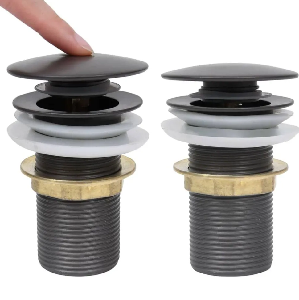 vidaXL Afvoer pop-up zonder overloop 6,4x6,4x9,1 cm grijs