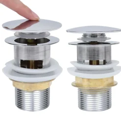 vidaXL Afvoer pop-up zonder overloop 6,4x6,4x9,1 cm zilverkleurig