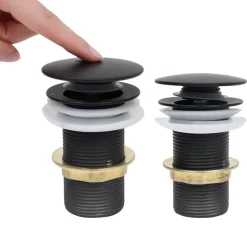 vidaXL Afvoer pop-up zonder overloop 6,4x6,4x9,1 cm zwart