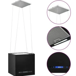 vidaXL Afzuigkap hangend met aanraaksensor LCD 37 cm staal