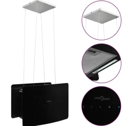 vidaXL Afzuigkap hangend met aanraaksensor LCD gehard glas