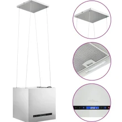 vidaXL Afzuigkap hangend met aanraaksensor LCD 37 cm roestvrij staal