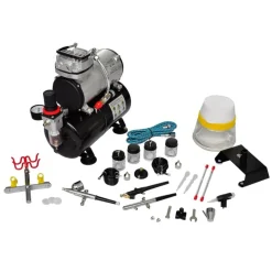 vidaXL Airbrush Compressorset met 3 pistolen