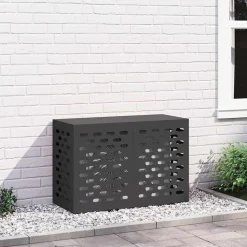 vidaXL Airconditioner hoes Zwart 90 x 40 x 60 cm Staal