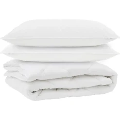 vidaXL All-season dekbed met kussen 3 pcs Wit Microvezel