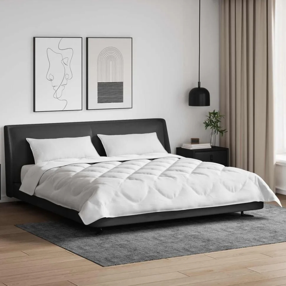 vidaXL All-season dekbed met kussen 3 pcs Wit Microvezel
