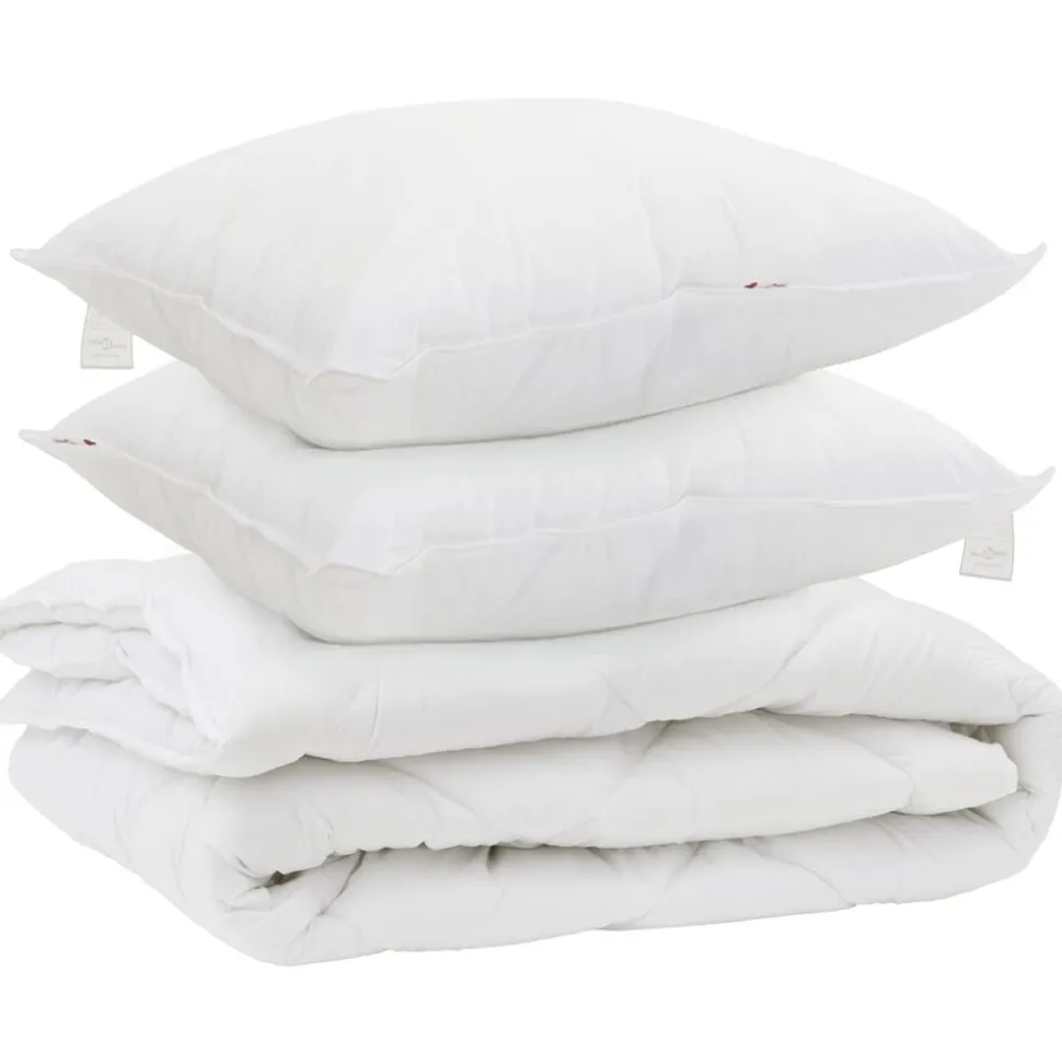 vidaXL All-season dekbed met kussen 3 pcs Wit Microvezel