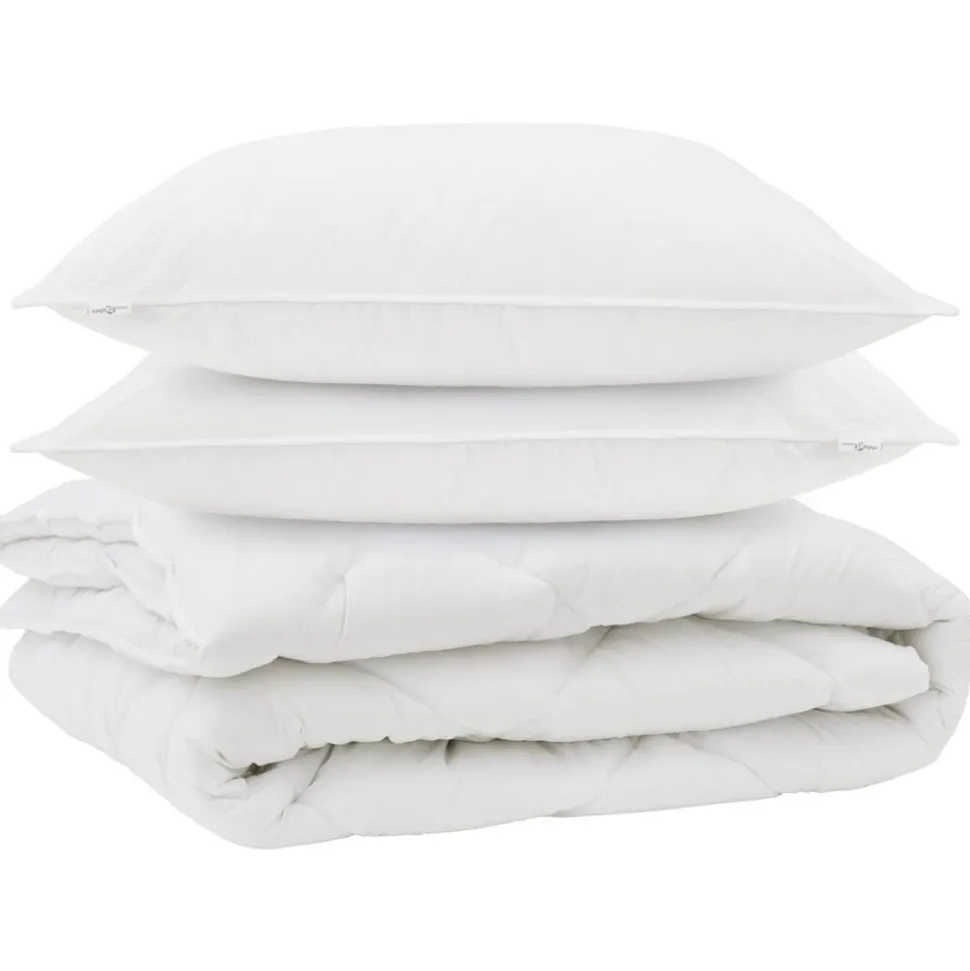vidaXL All-season dekbed met kussen 3 pcs Wit Microvezel