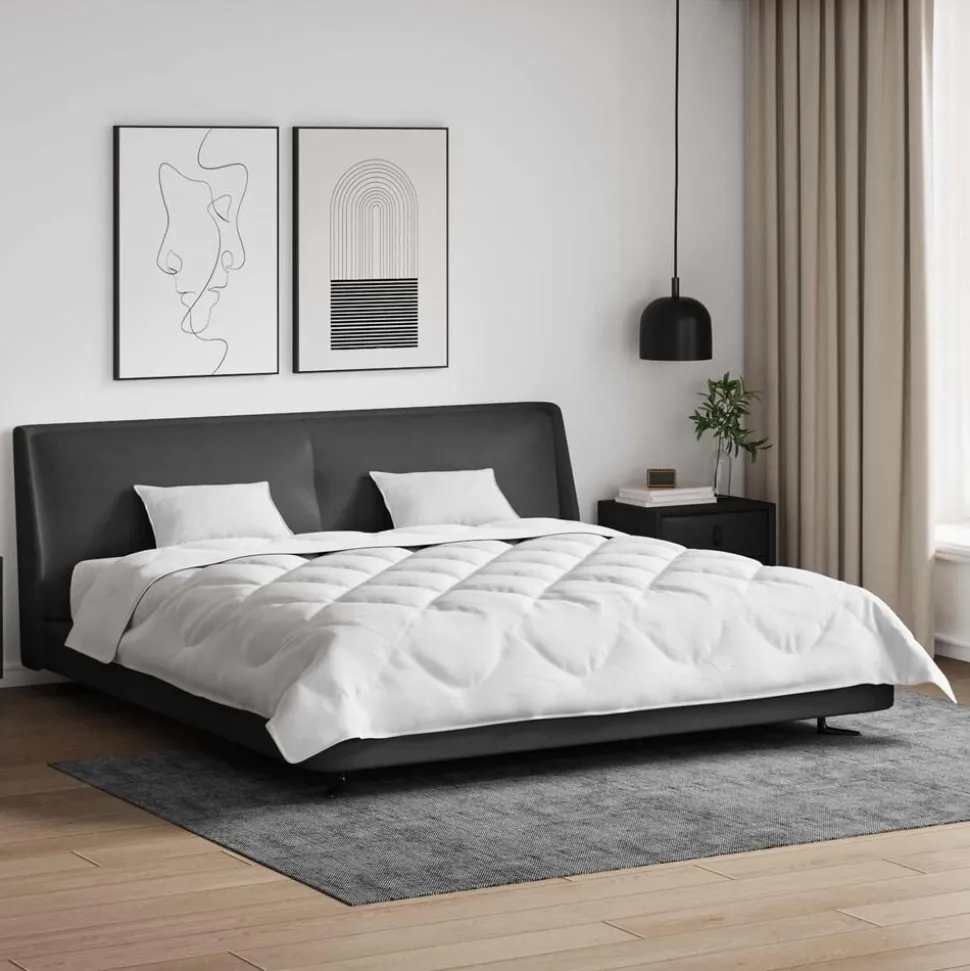 vidaXL All-season dekbed met kussen 3 pcs Wit Microvezel