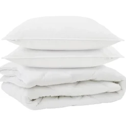 vidaXL All-season dekbed met kussen 3 pcs Wit Microvezel