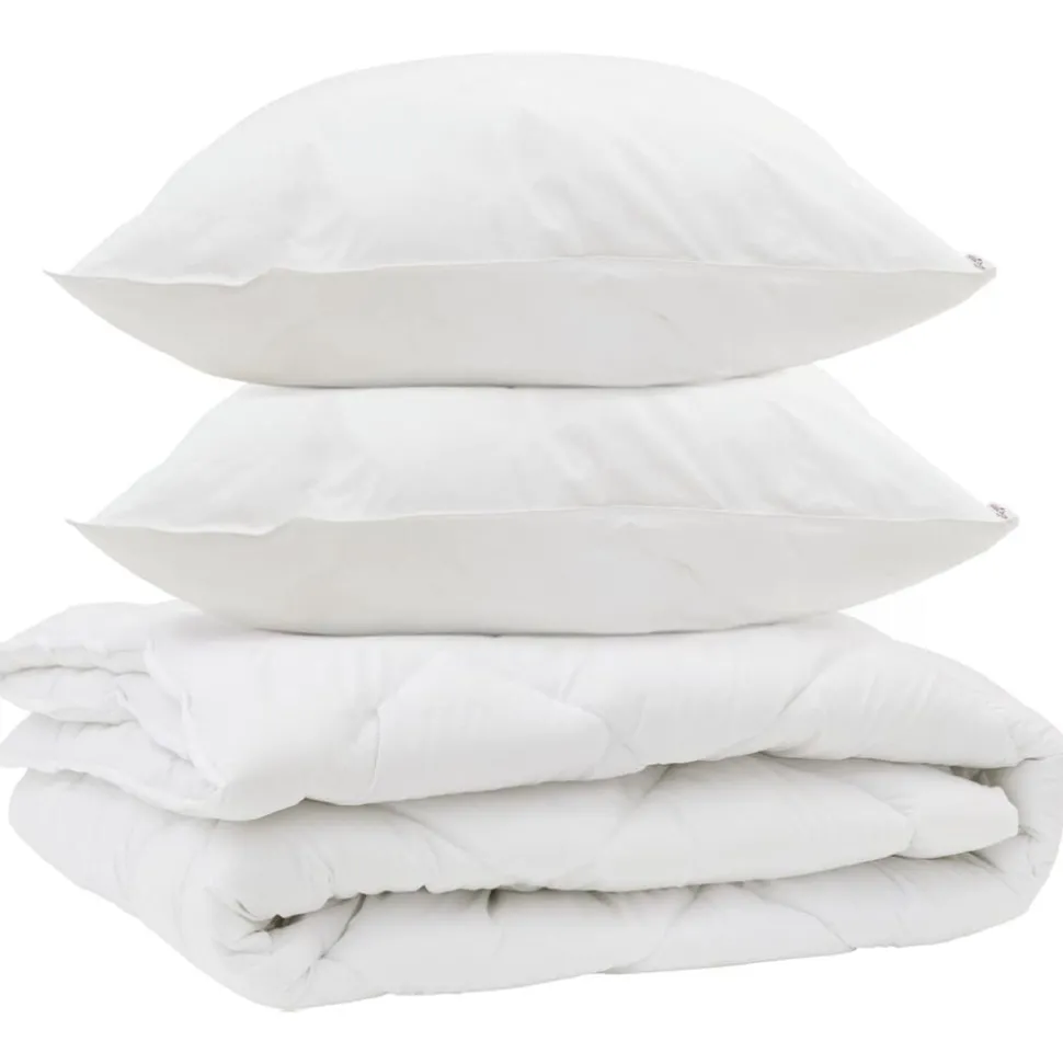 vidaXL All-season dekbed met kussen 3 pcs Wit Microvezel