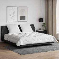 vidaXL All-season dekbed met kussen 3 pcs Wit Microvezel