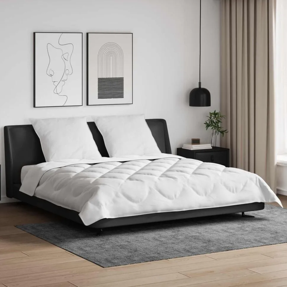 vidaXL All-season dekbed met kussen 3 pcs Wit Microvezel