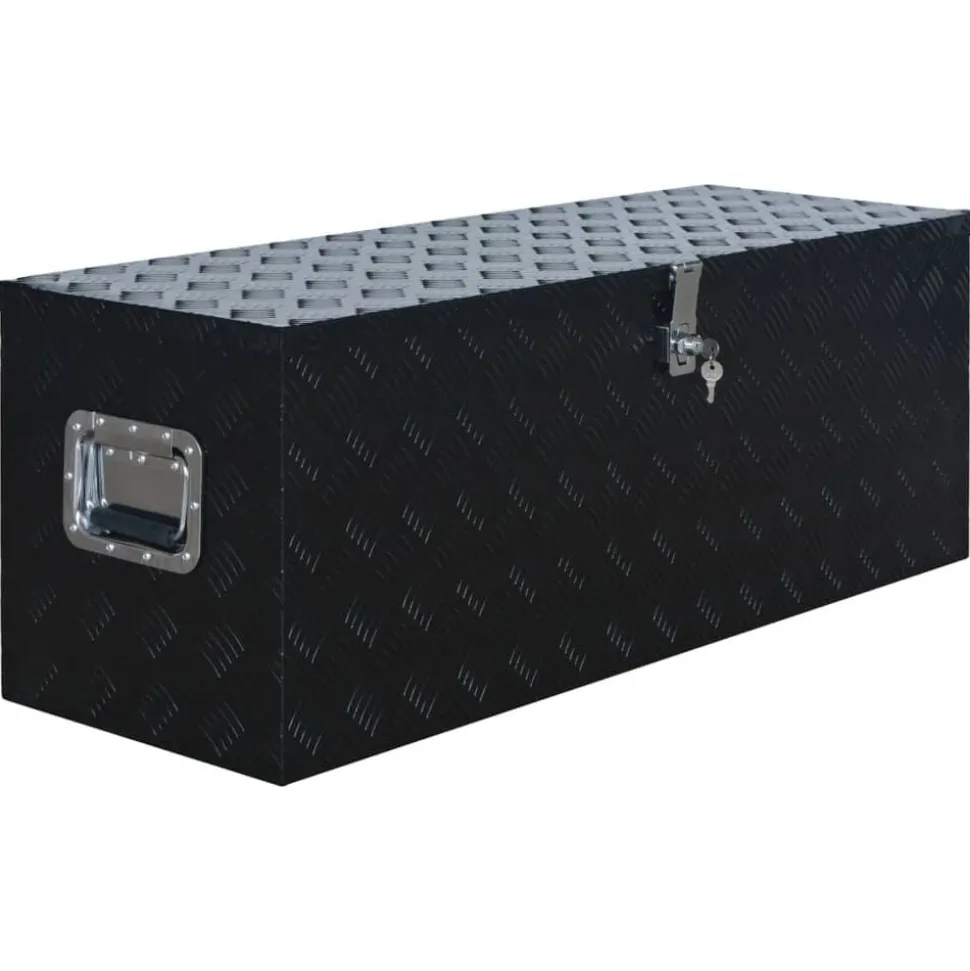 vidaXL Aluminium kist 1085x370x400 mm zwart